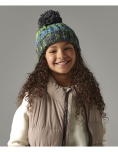 B-B486A-Bonnet enfant à pompon tire-bouchon 2